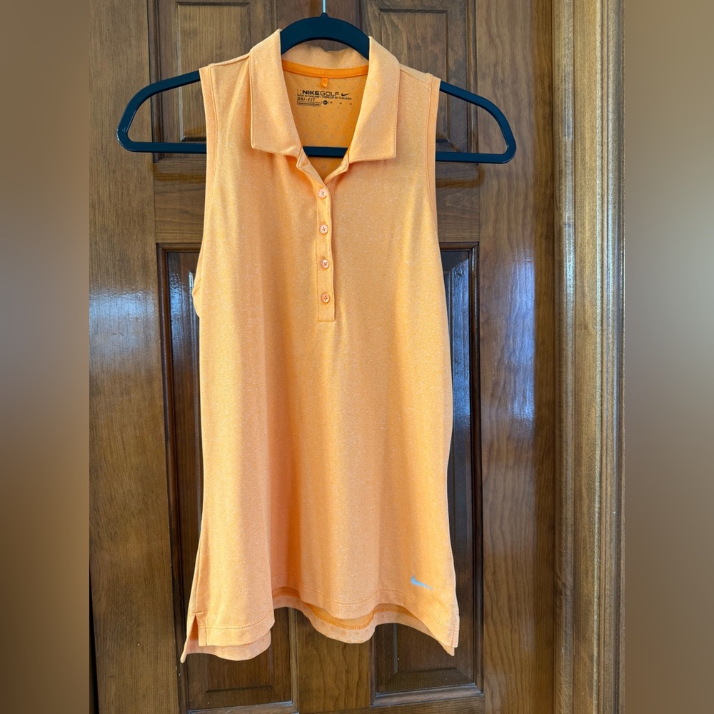Nike Women's Orange Sleeveless Polo Golf Top